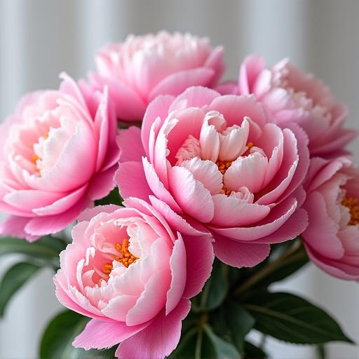 A lush bouquet of pink peonies.