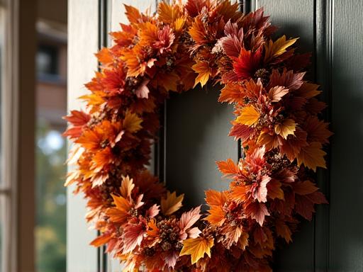 A beautiful autumn wreath.
